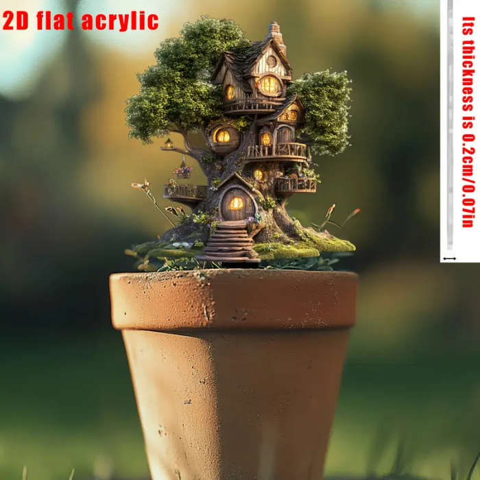 2D Flat Acrylic Fairytale Tree House