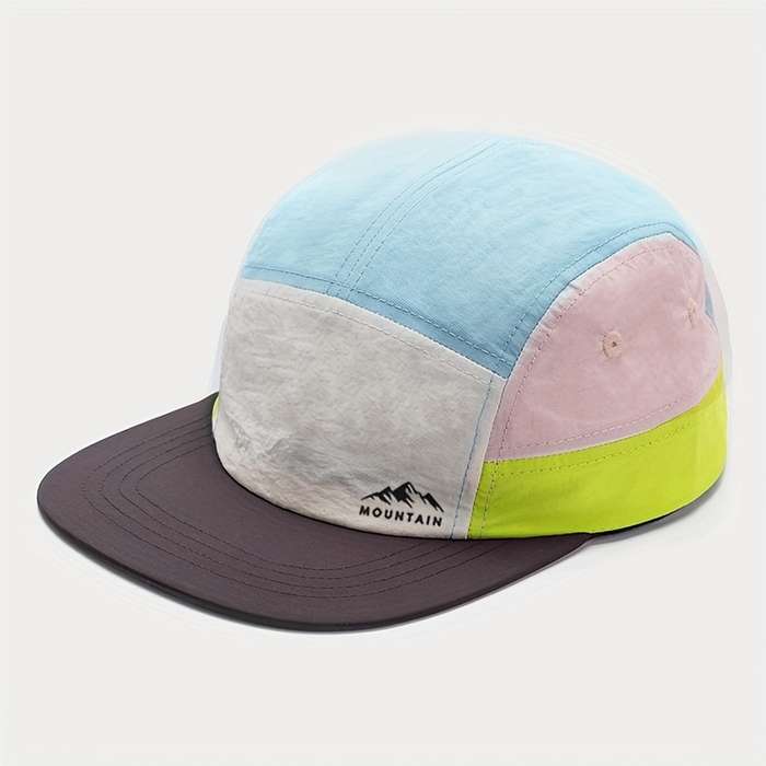 1pc Comfortable and breathable 5 panel hat Hiking Trail Running Hat Printed Pattern Snapback Baseba