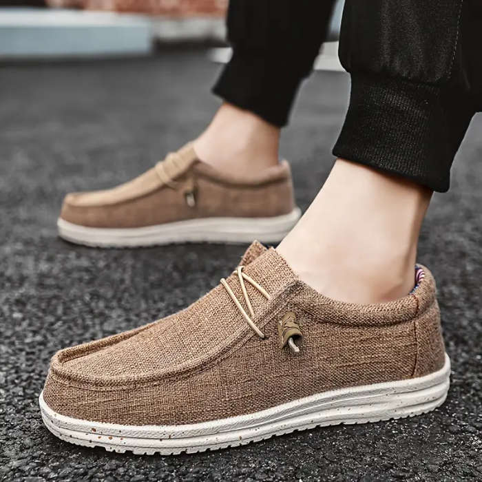 Mens Trendy Solid Casual Shoes with Adjustable Lace and Non Slip