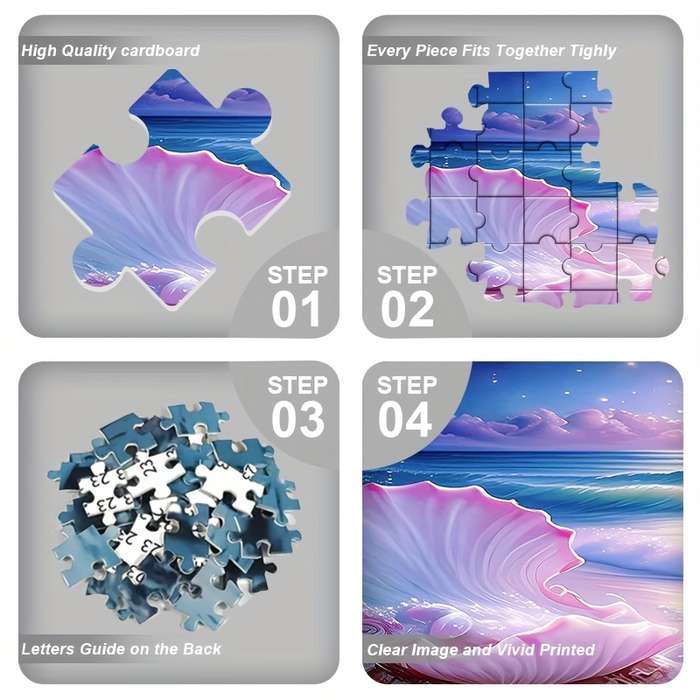 1000pcs Seashell Ocean Scene Jigsaw Puzzle for Adults Durable Irregularly Shaped T