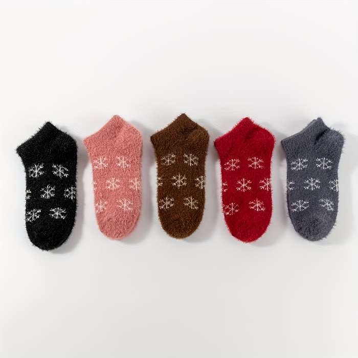 Sock 5 Pairs Of Snowflake Series  One Size