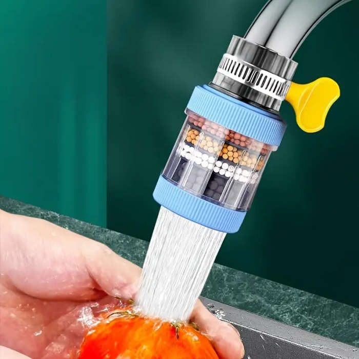 1pcs Kitchen Faucet Water Filter 6-Layer Splash-Proof Shower Head Non-Electric Standard US Thread