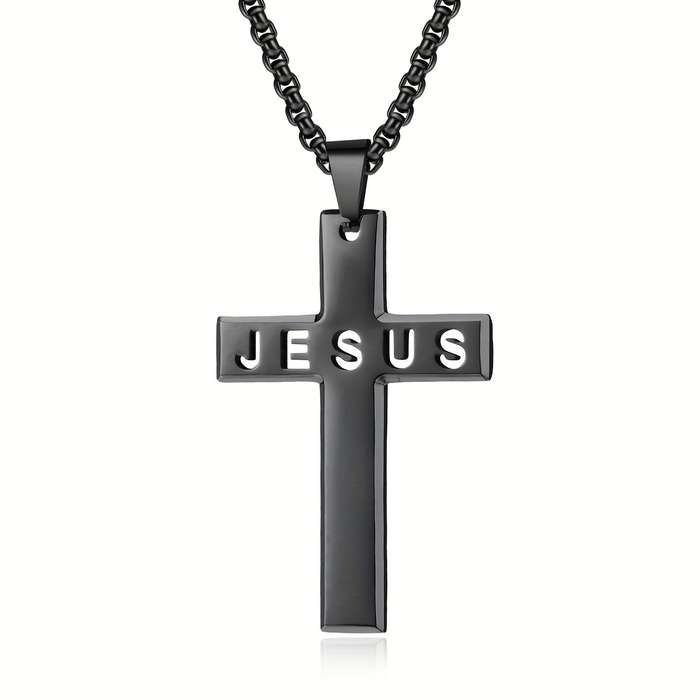 1 Piece Black Jesus Theme Pendant