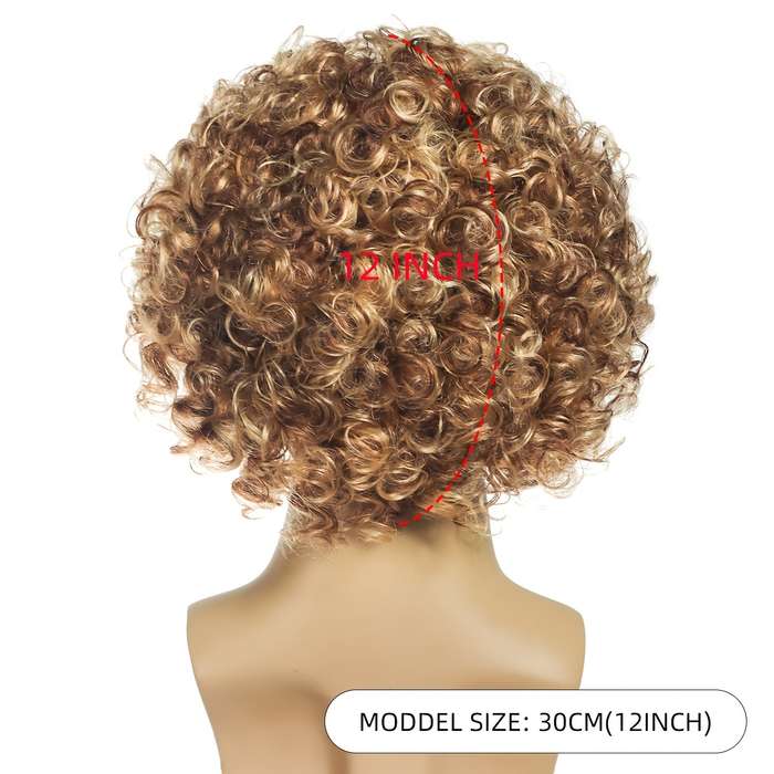 1Pc Exquisite Golden 30.48cm Fashion Design Wig