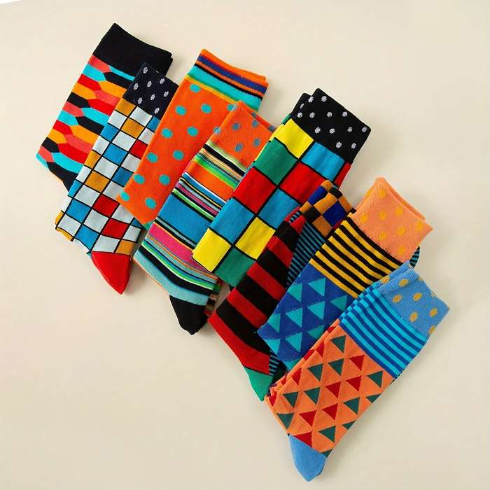 5 Pairs Mixed Color Random Pack One Size High Elastic Socks