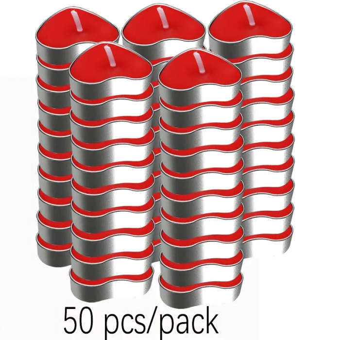50 Heart-Shaped Candles