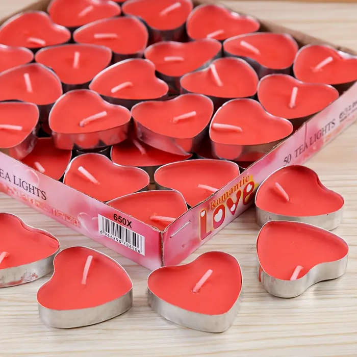 12 Heart-Shaped Candles
