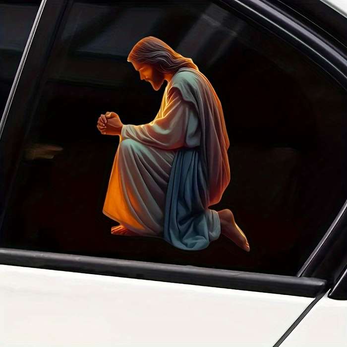 1pc   14.99cmx11.94cm Jesus Christian Themed Stickers