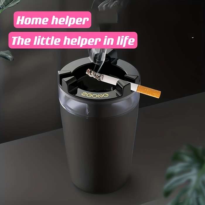 1pc Windproof Ashtray with Water Chamber Creative Funnel Design Dual Compartment for Cigare