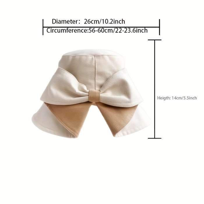 1pc New Style All-match Fisherman Hat with Back Split Sun Protection Bowknot Fashion Casual Sun Hat