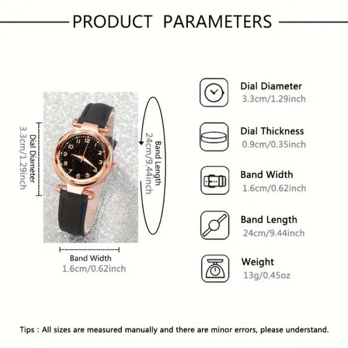 Lovely 5-Piece Women's Watch And Heart Jewelry Set