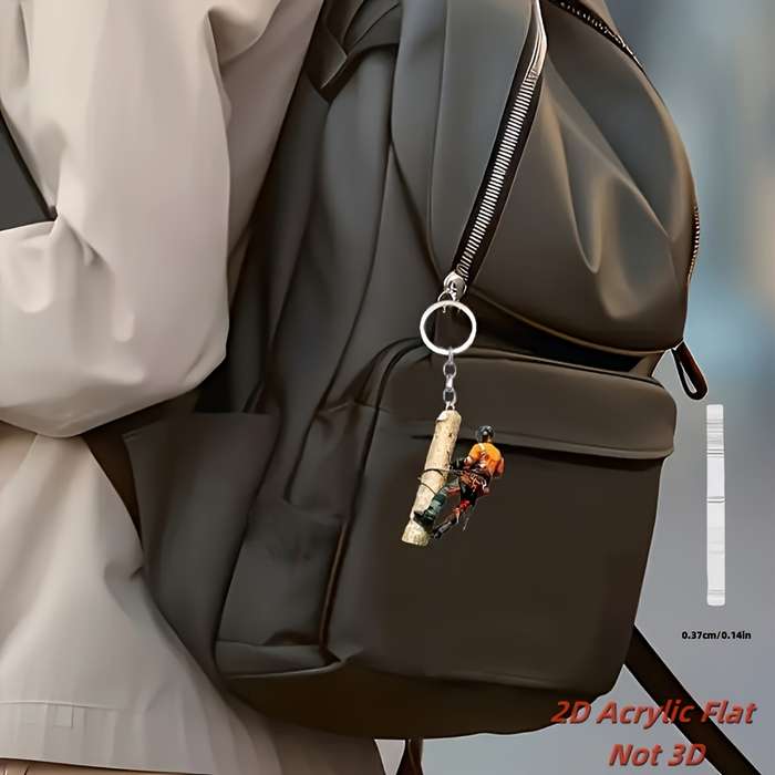 1pc 2D Flat  Acrylic Lumberjack Keychain Waterproof Durable Ideal Gift for Family and Friends U