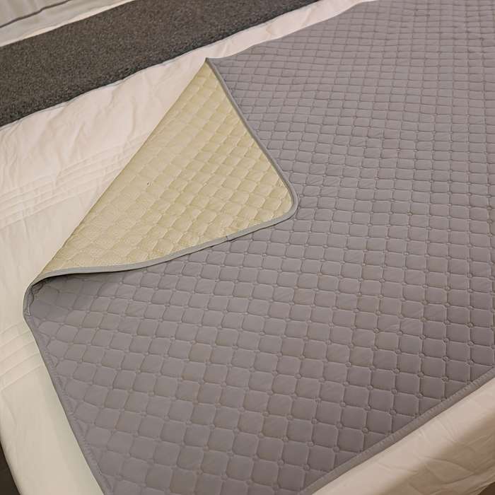 1piece Ice Silk Checkered Pad   Grey Cooling Pad