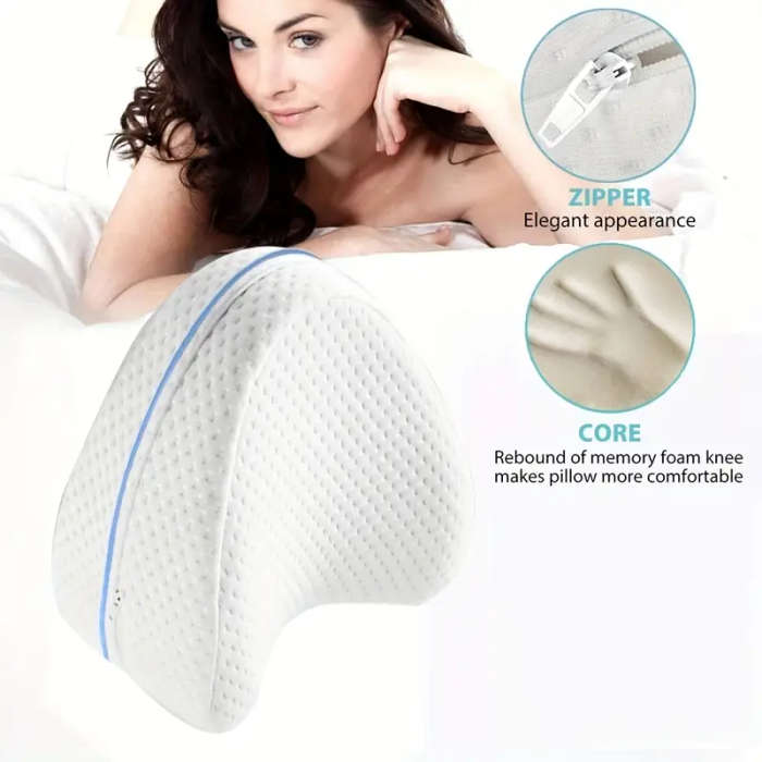 1pc Leg & Knee Pillow for Side Sleepers - Knee Pillow with Strap for Side Sleeper, Leg Support Cushi