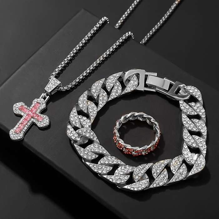 1 Piece Silvery Pink Jesus Theme Pendant