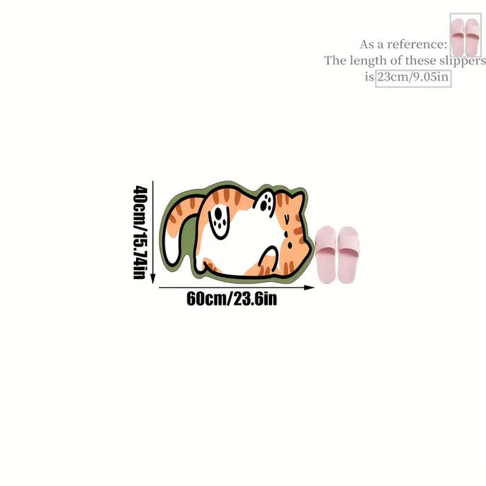 1Pc Belly cat Green edge 50x160cm 19.69x62.99inch Floor Mat