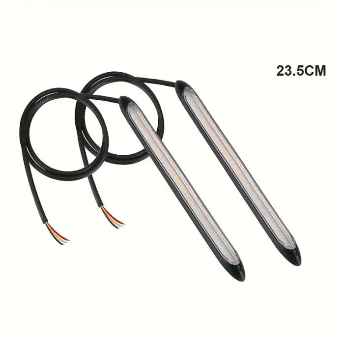2pcs 23.5cm 12V LED Daytime Running Lights White Yellow Strip