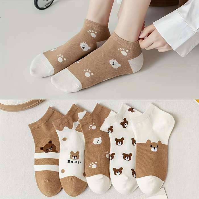5 Pairs Mixed Color One Size High Elastic Socks