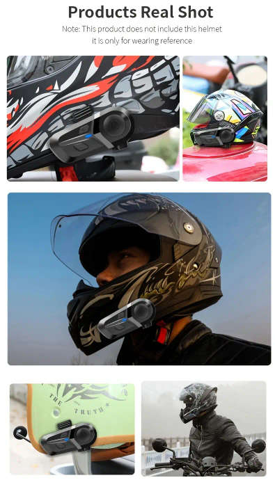 Wireless Motorcycle Helmet Headset with Noise Cancellation