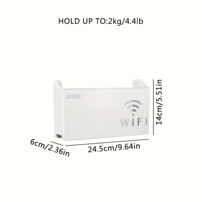 1Pc Wall Mounted Router Tv Top Box Storage Shelf No Drill