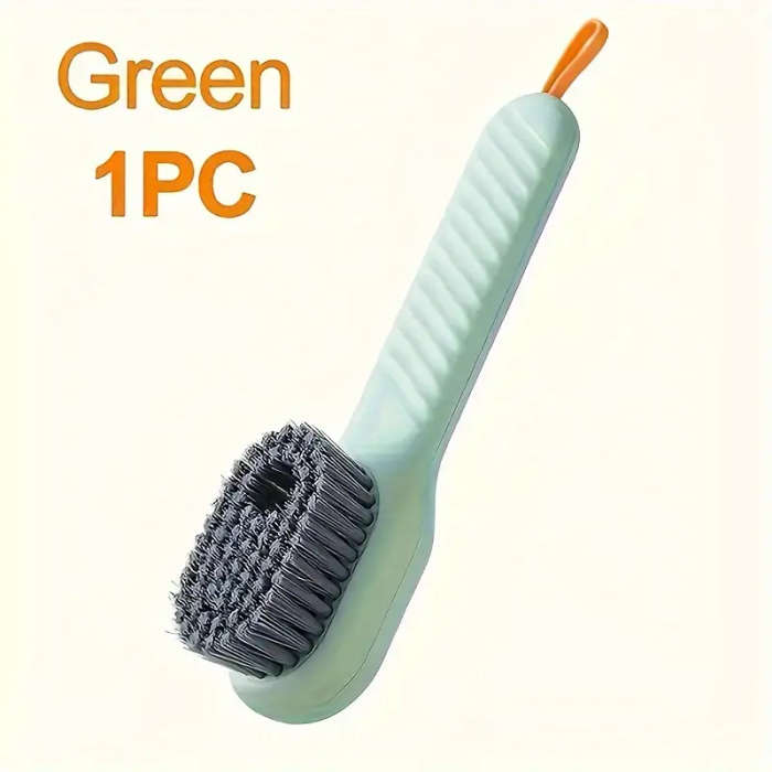 1pc Versatile Shoe Cleaning Brush with Easy-Dispense Liquid Dispenser Durable Medium Hardness Plasti