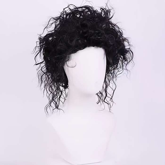 1Pc Black 30.48cm Fashion Design Wig