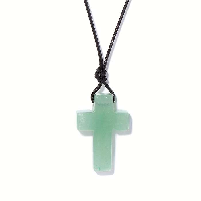 1 Piece Green Aventurine Jesus Theme Pendant