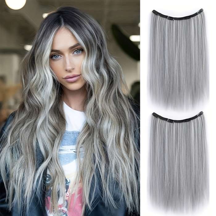 1Pc White Tea Gray 50.8cm Fashion Design Wig