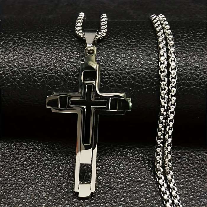 1 Piece Black Jesus Theme Pendant