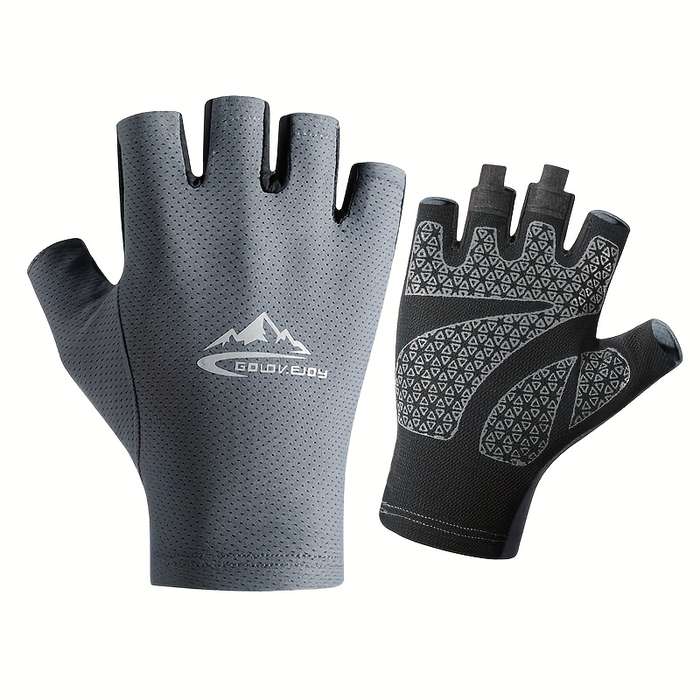 2 Pairs Black Gray Outdoor Sports Gloves
