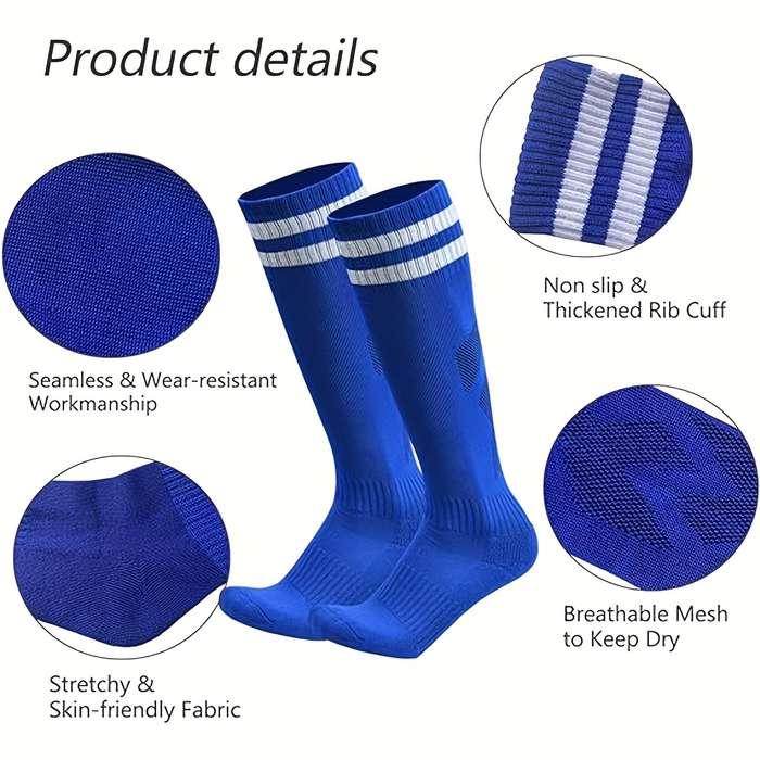 1 Pair Blue Size M Socks
