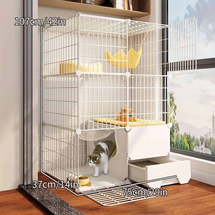 1pc Two layers without pulleys Pet Cage