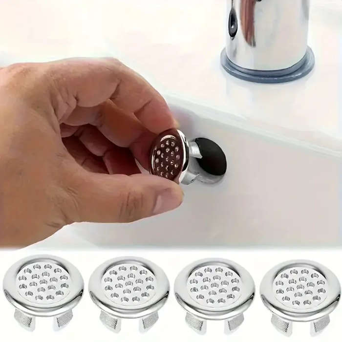 4pcs Sleek Chrome Plastic Overflow Rings for Kitchen Bathroom Sinks Durable Easy Install Replacement