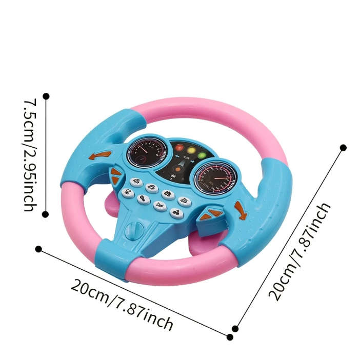 1pc Kids Simulated Driving Controller Spin Tune Interactive Music Steering Wheel Interactive Car
