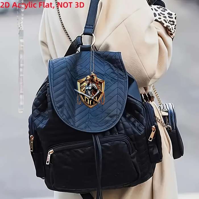 1pc 2D Flat   Vintage  Acrylic Shield Pendant Knight Sword Design Car Hanging Ornamen
