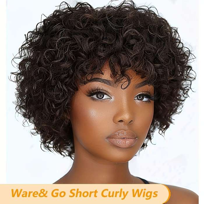 1Pc Black 15.24cm Fashion Design Wig