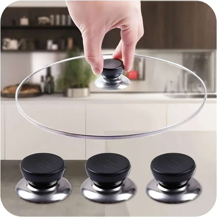 5pcs Stainless Steel Pot Lid Lifter Set Universal Pot Lid Handle Heat-Resistant Kitchen Gadg