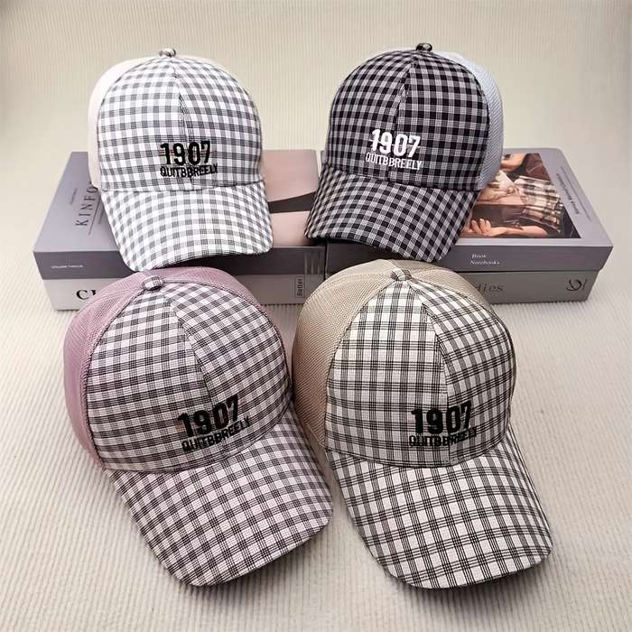 1pc 1907 Outdoor Breathable Mesh Baseball Cap Adjustable Snapback Sun Protection Casual Summer