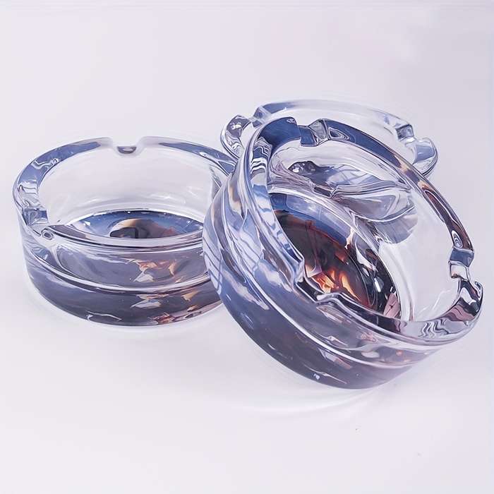 1pc Cartoon Character Glass Ashtray Round Clear Durable Ideal for Cigarette Butts Cigarette B