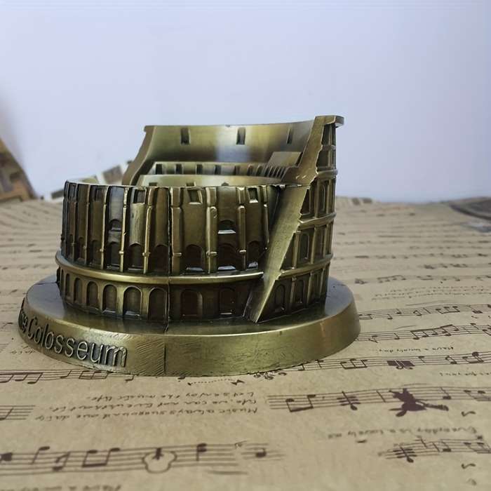 2D Flat 1pc metal Roman Colosseum model ashtray handicrafts home and office ornaments holida