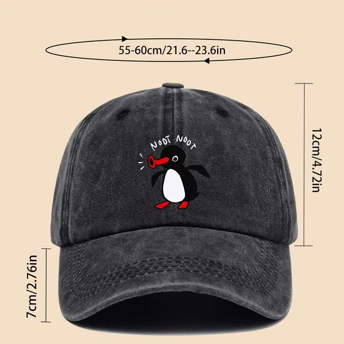 1pc NOOT Baseball Cap with a Unisex Fun Print of Pingu And Pinga a Curved-Brim Hat Suitable for Al