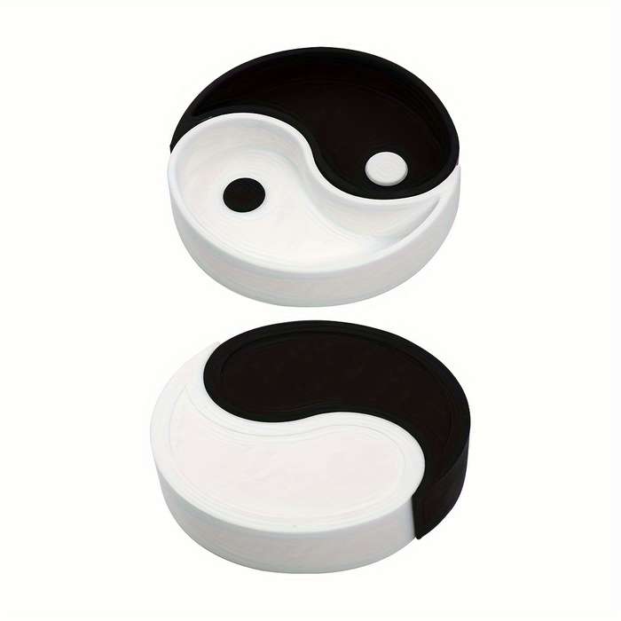 1 Yin Yang Tai Chi Silicone Ashtray Leaf-Shaped Dual-Color Design for Indoor Outdoor Decor
