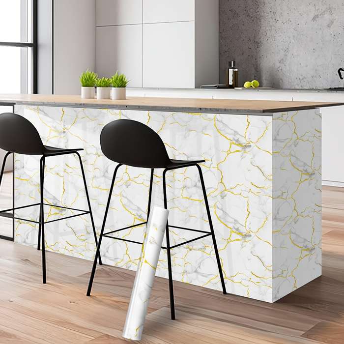 1PC Wall Stickers60x500cm 23.6x196.8inch Golden Streaked Elegance