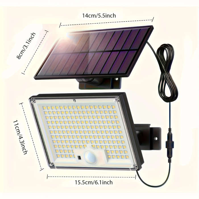 Bright LED Solar Motion Sensor Light Outdoor Bright LED Remote Control Stand Alone Panel 5.0meter Ca