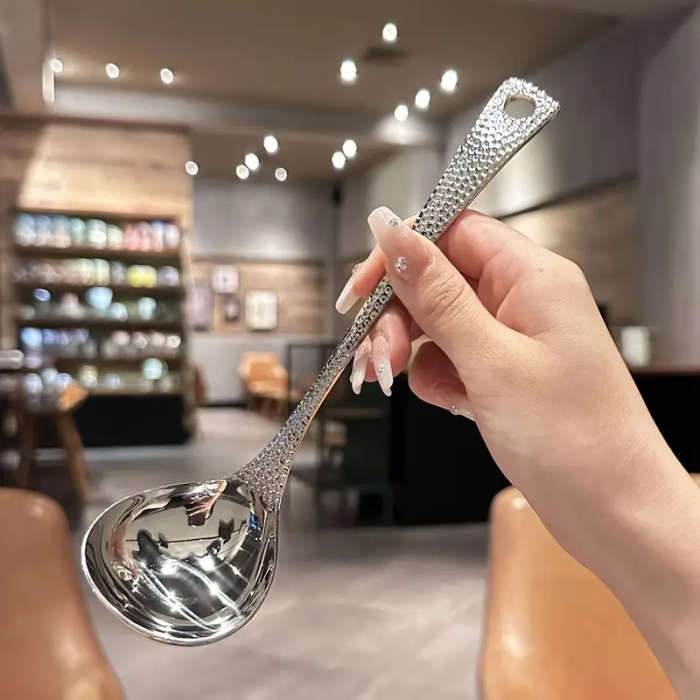 2-Pack Stainless Steel Hot Pot Spoon Soup Spoon Colander