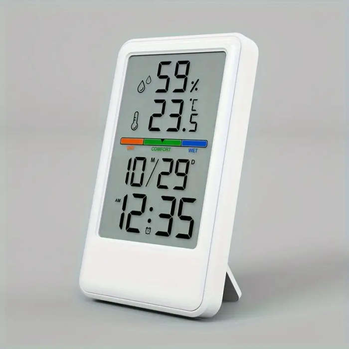 1pc Digital Hygrometer Thermometer Alarm Clock High Precision LCD Climate Indicator With Calibration