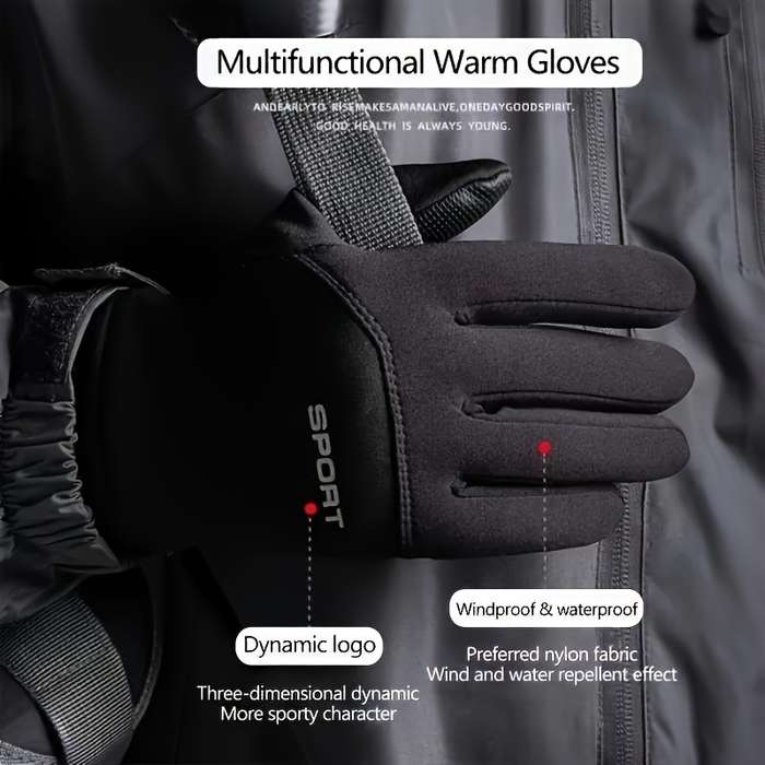 1 Pair Black Size M Outdoor Sports Gloves