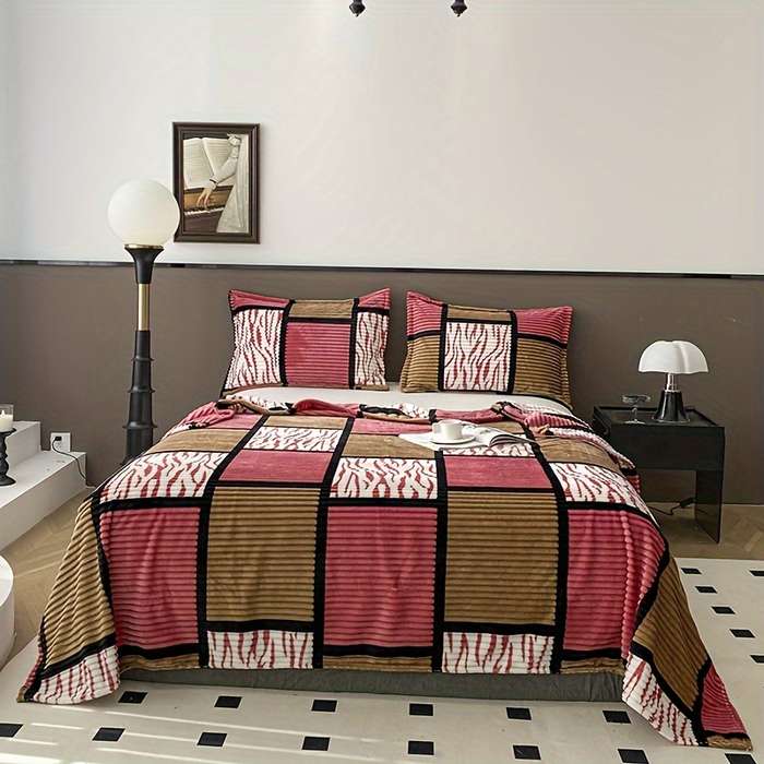 1ps Blanket Color Lanca Square Grid size 200x230cm