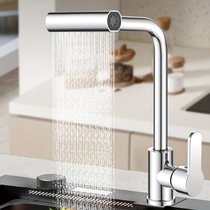1pc Commercial Not Four Modes Of Outlet Kitchen Faucet With Sprayer Plus 60CM Inlet Pipe Rotary Sp