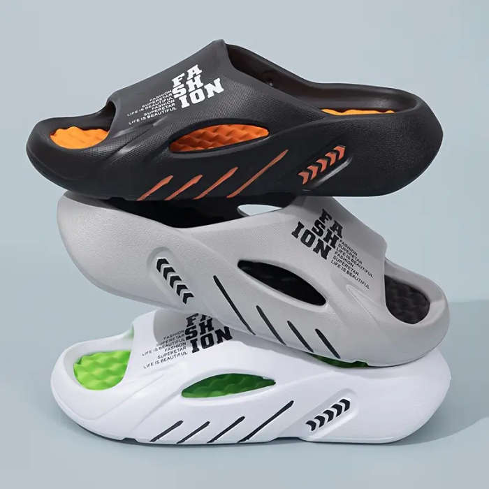 Fashion Slippers White And Green 38-39